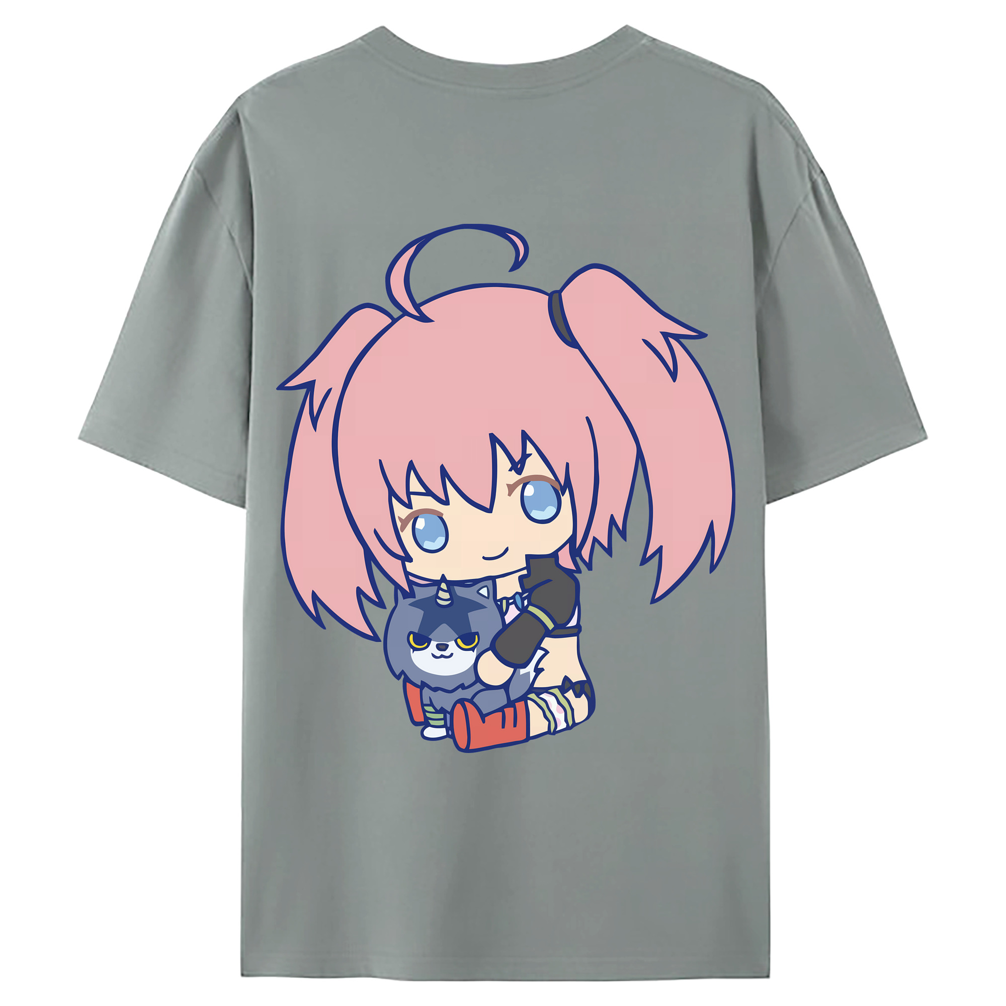 （画像用） 転スラ Regarding Reincarnated to Slime 綿100％ メンズ半袖Tシャツ（バックプリント） 通気性